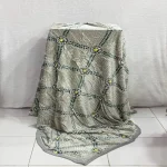 پتو دو نفره مخمل سوزنی طرح دار لب دار - تصویر 3